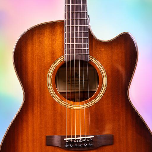 Guitarra criolla más vendida, mostrada en primer plano con terminación brillante y fondo pastel